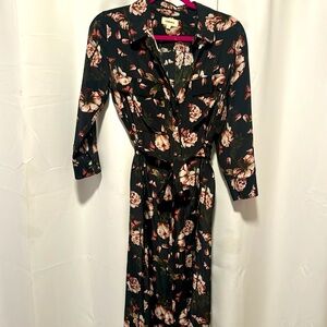 L’agence Rosés & butterfly Maxi Shirt dress XS NWOT